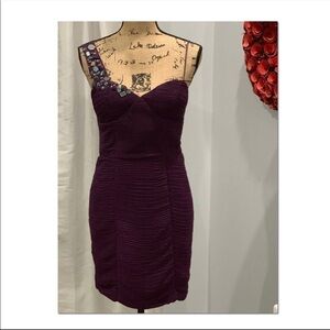 As U Wish bejeweled one shoulder dress